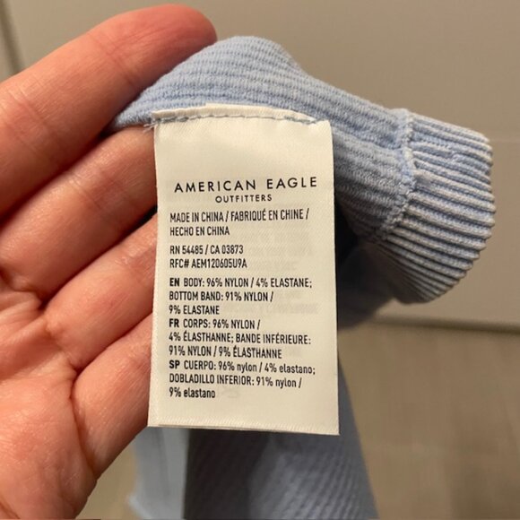 American Eagle Ribbed Halter Tank Top Size Medium Light Blue - Picture 10 of 14